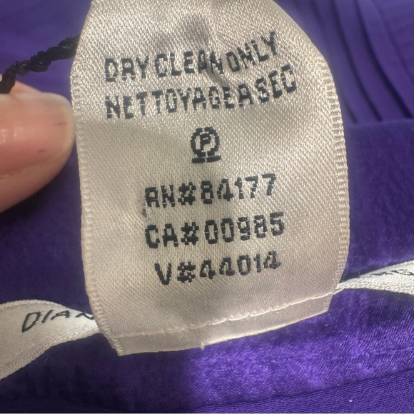 New Diane Von Furstenberg Purple Silk Mini Strapless Dress Size 12 - Picture 9 of 14